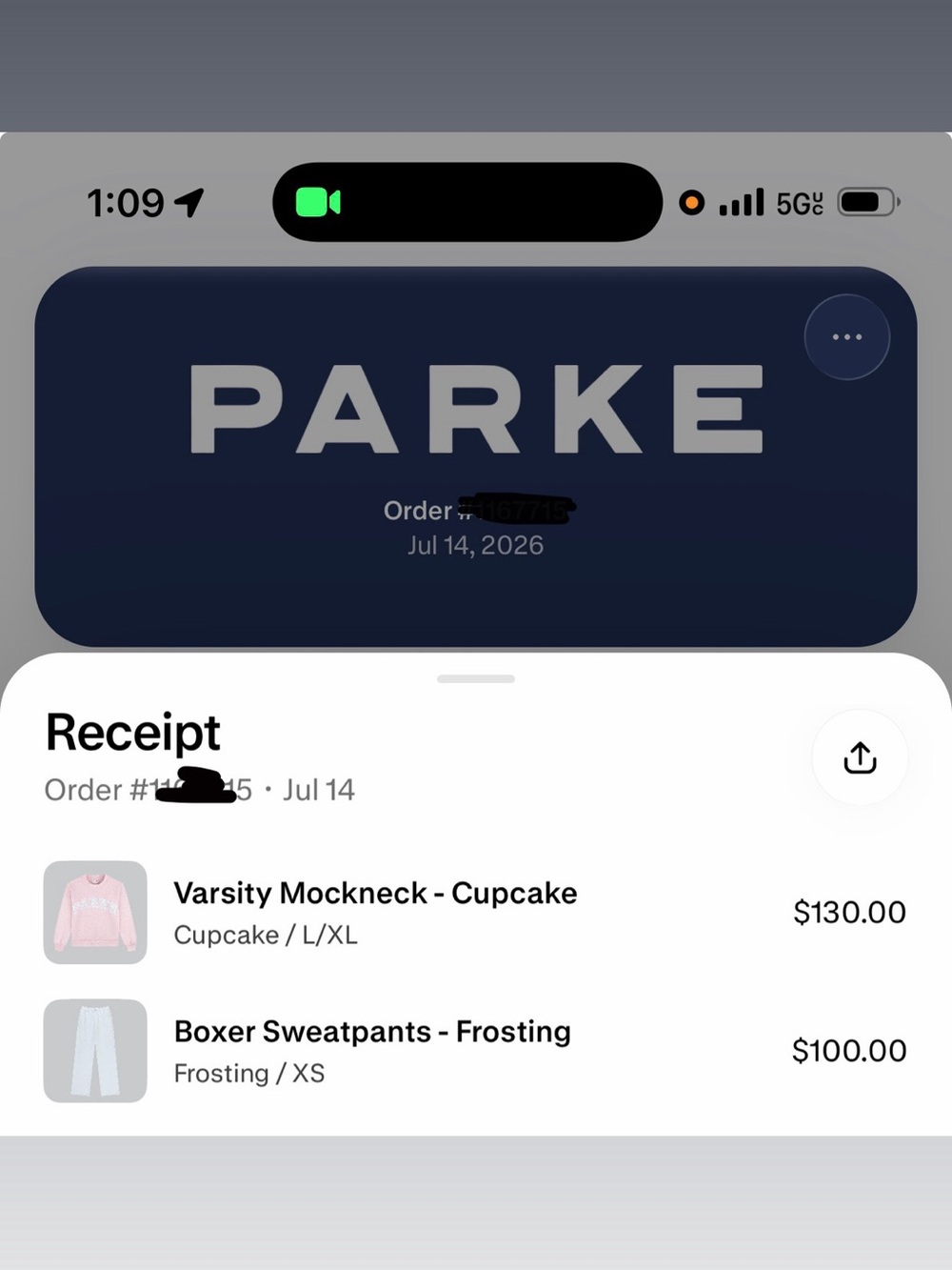 PARKE WORE ONCE BDAY COLLECTION CUPCAKE L/XL top xs bottoms
